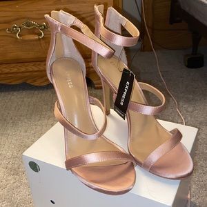 Light pink satin heels